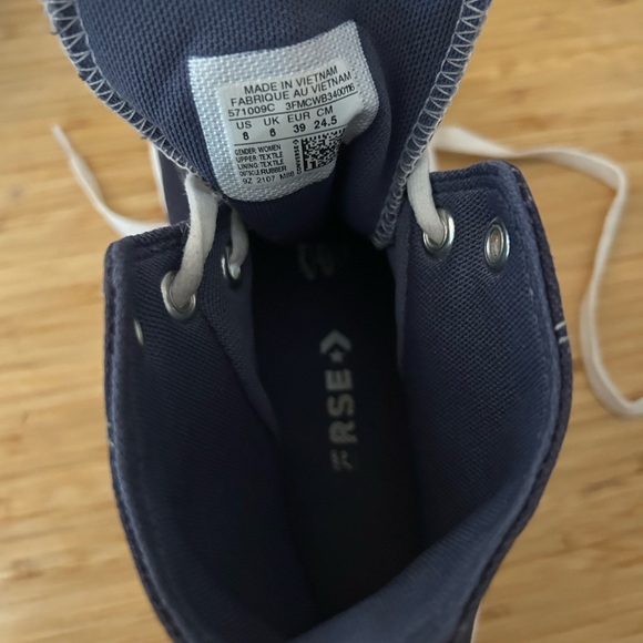 Converse Blue and White High-Top platform Sneakers with Rugged Sole - Picture 7 of 8